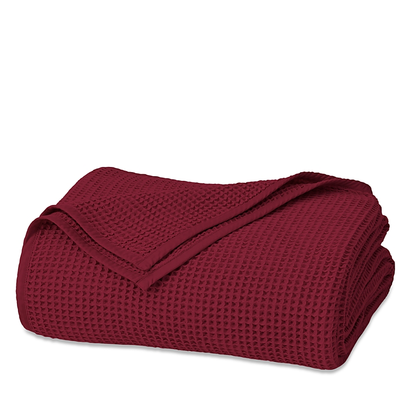 Boll & Branch Waffle Cotton Bed Blanket, King/cali King In Red
