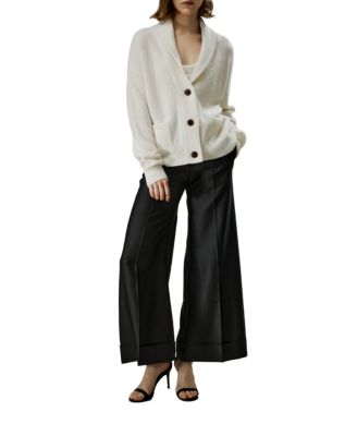 Wool-Cashmere Blend Shawl Collar Cardigan