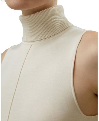 Silk Knitted Turtleneck Sleeveless Top