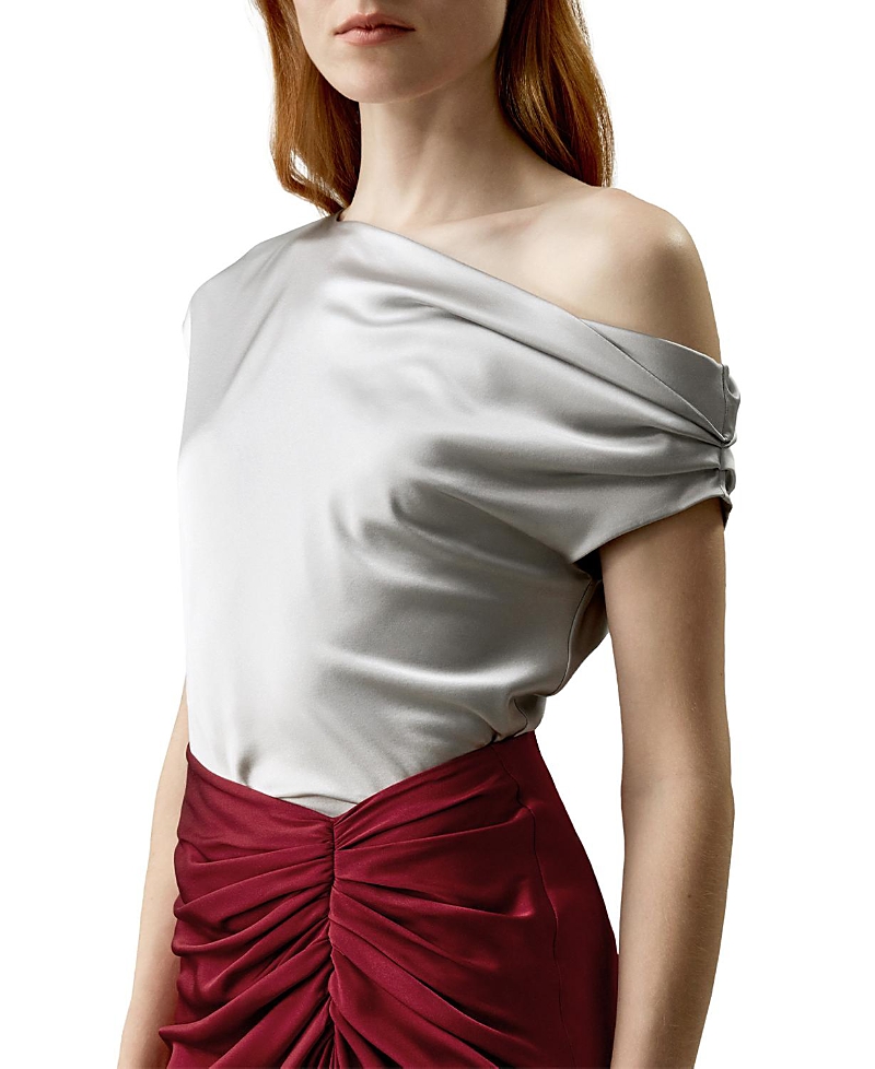 Lilysilk Boat Neck Silk Top In Gray