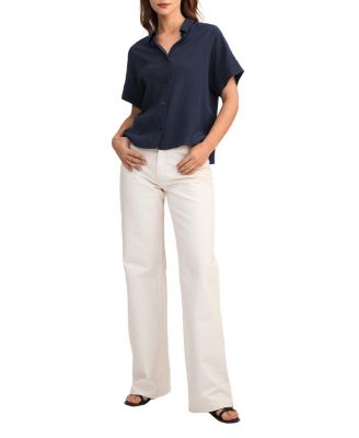 Casual Short Sleeves Loose Silk Shirt