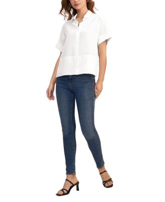 Casual Short Sleeves Loose Silk Shirt