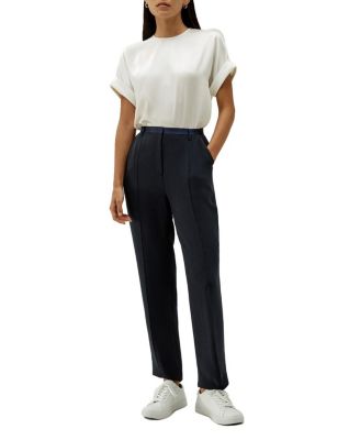 Obliuque Sleeves Round Neck Silk Tee