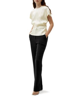 Short Batwing Sleeve Silk Contour Top