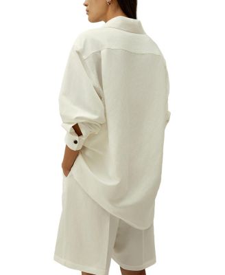 Oversized Silk-Linen Blend Shirt