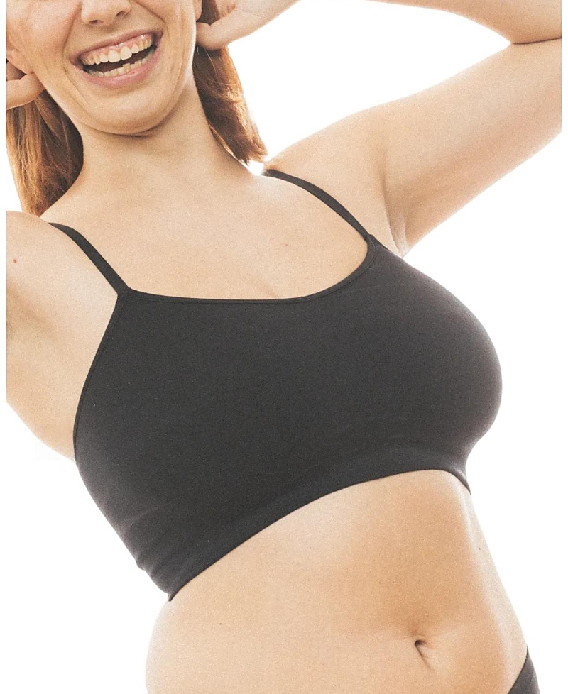 Brabar Soft Convertible Crop Top Halter Bralette In Black