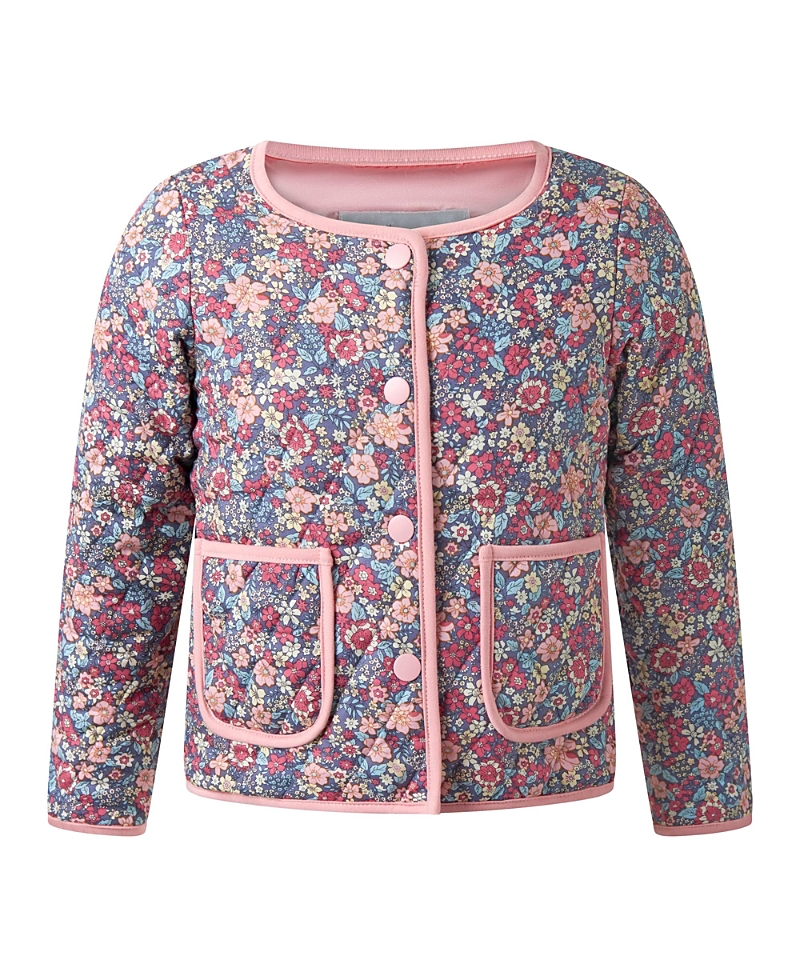 Rachel Riley Girls' Floral Quilted Jacket - Little Kid, Big Kid In Animal Print