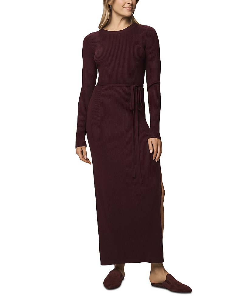 Splendid Georgie Long Sleeve Maxi Sweater Dress In Brown