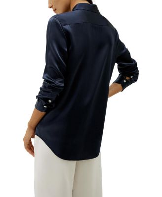 Elegant Button Up Silk Shirt