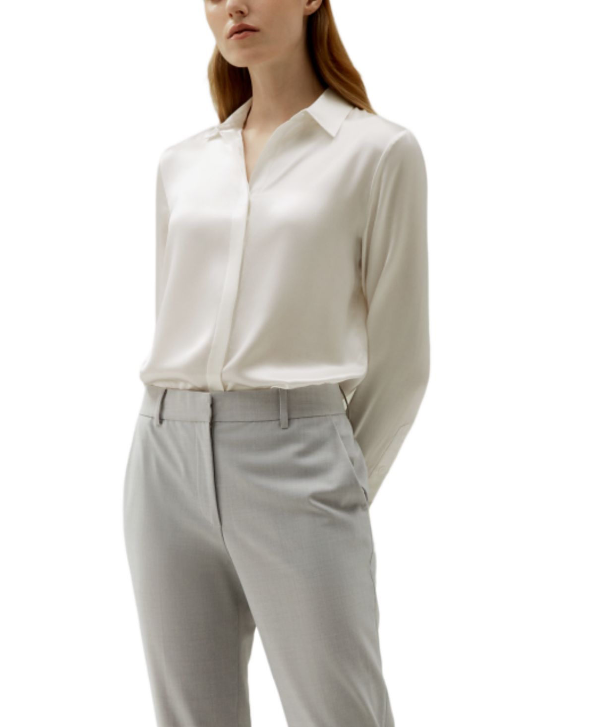 Lilysilk Women's Basic Concealed Placket Silk Shirt