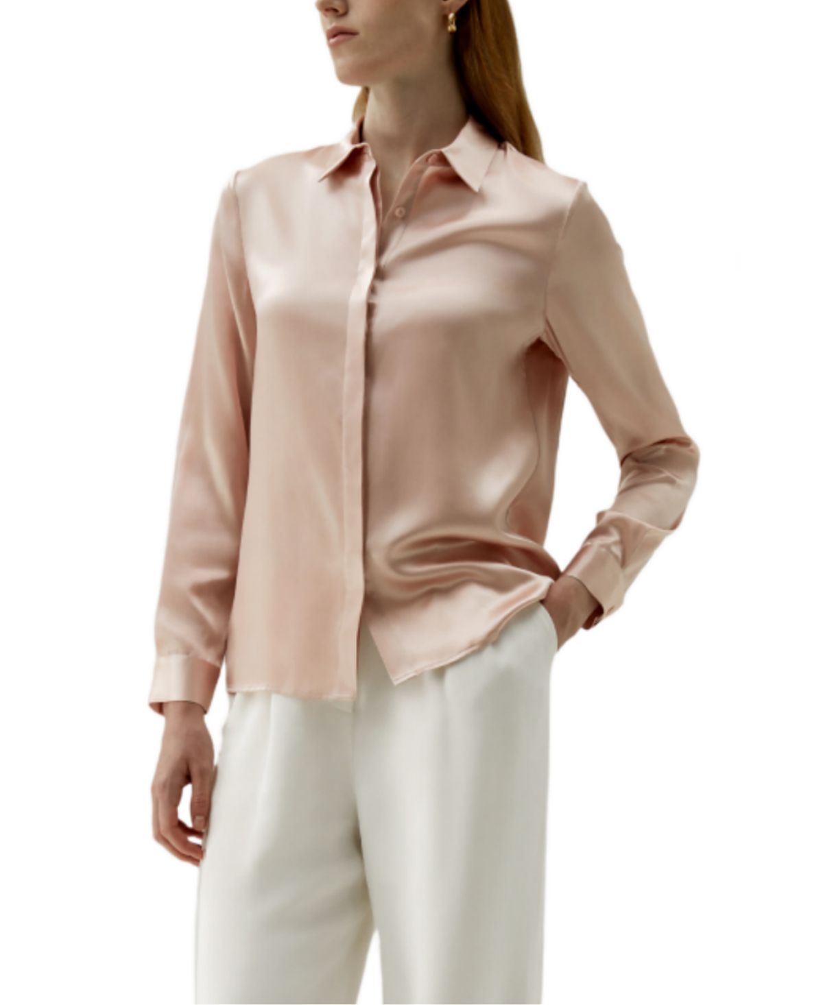 Lilysilk Women's Basic Concealed Placket Silk Shirt