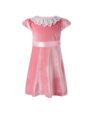 Girls' Lace Collar Velvet Dress - Little Kid, Big Kid