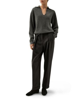 Ribbed Cashmere Polo Sweater