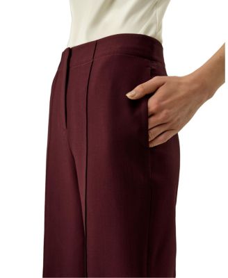 Silk-Wool Twill Flare Pants