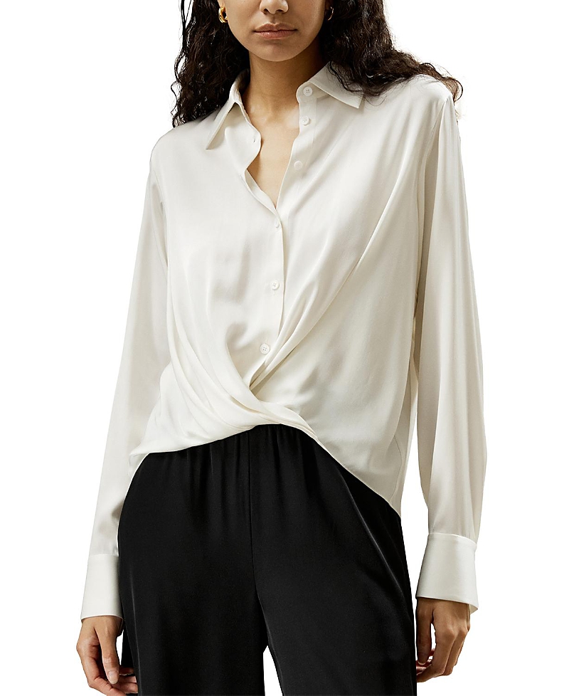 Lilysilk Hem Pleated Silk Blouse