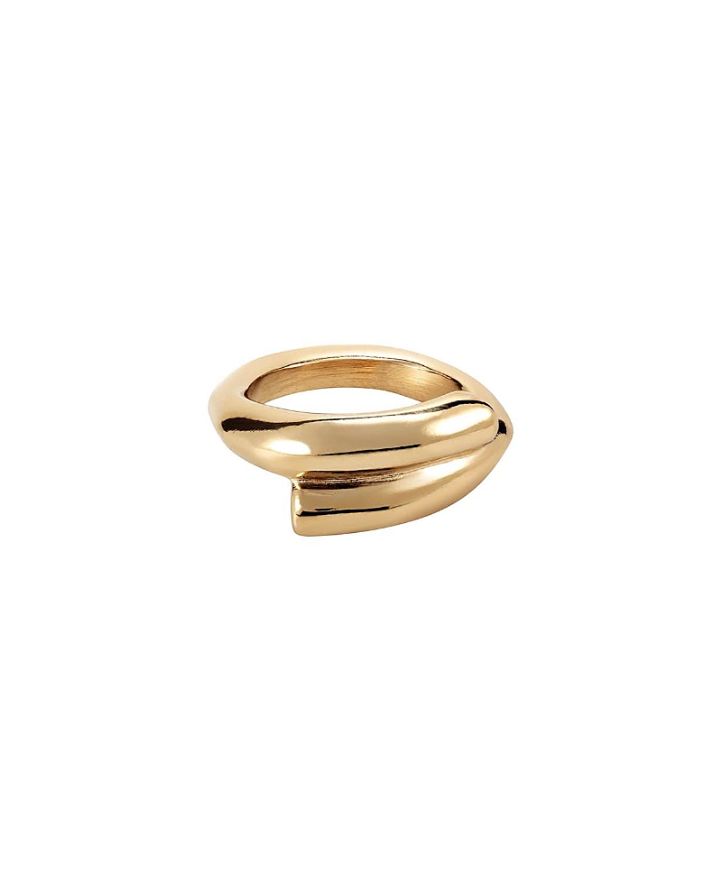 Unode50 Closed In The Middle Tube-shaped Metal Alloy Ring In Gold