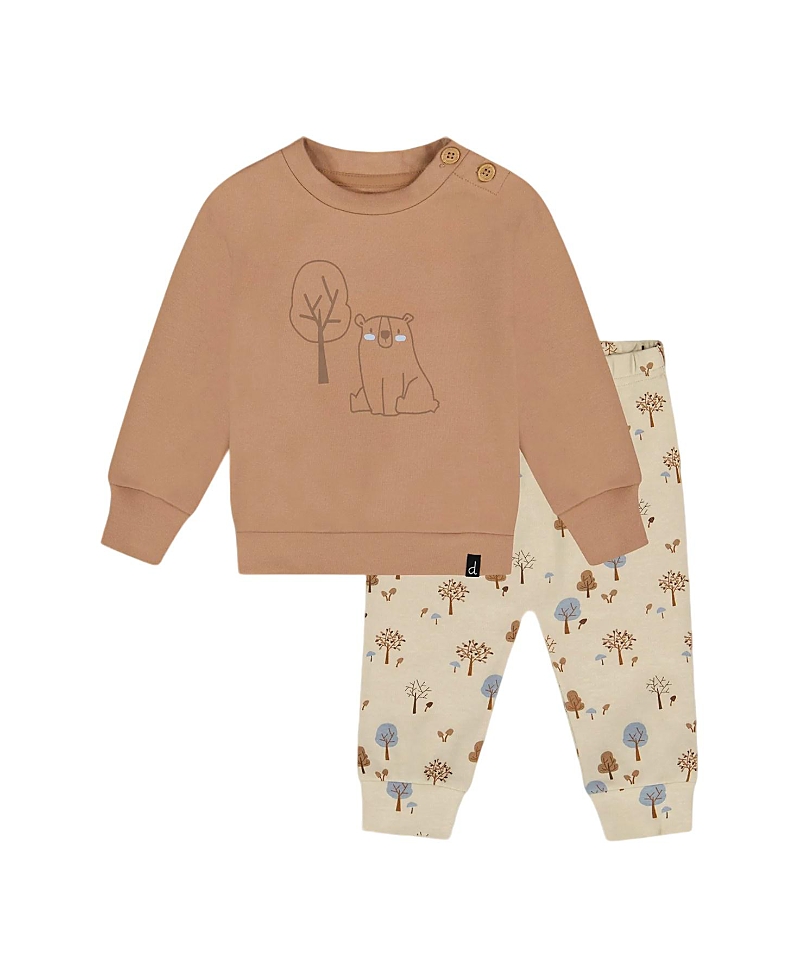 Deux Par Deux Boys' Organic Cotton Pant And Top Set - Baby In Brown