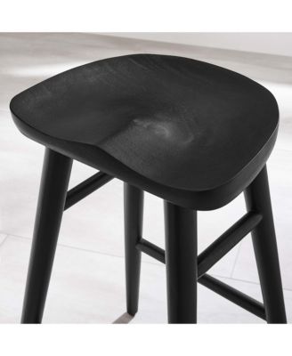 Saville Backless Wood Counter Stools, Set of 2