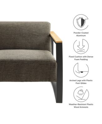 Sauve Outdoor Patio Aluminum and Fabric Armchair