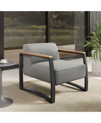 Sauve Outdoor Patio Aluminum and Fabric Armchair