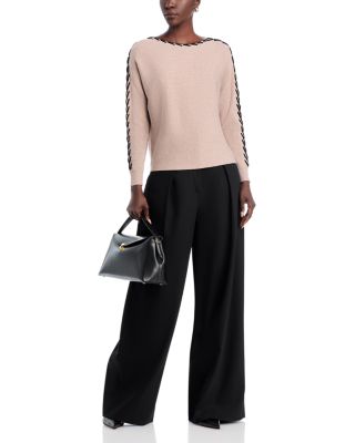 Whipstitch Boat Neck Dolman Sleeve Sweater