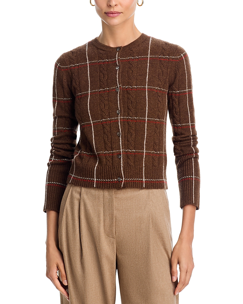 Guest In Residence Jane Cashmere Cable Knit Cardigan In Brown