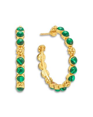 Malachite Berry Gem Medium Hoop Earrings