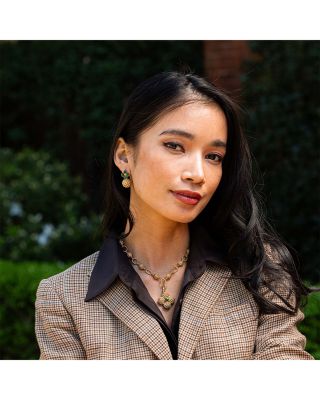 Malachite Berry Clover Drop Earrings
