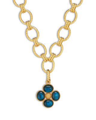 Blue Labradorite Berry Clover Double Sided Pendant