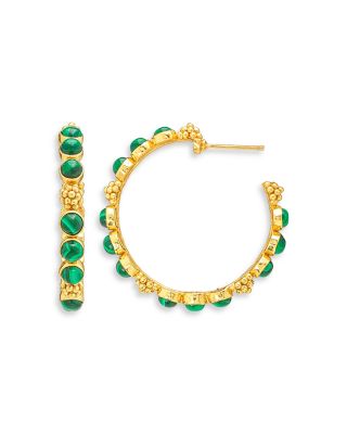 Malachite Berry Gem Medium Hoop Earrings
