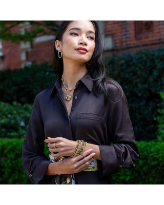 Malachite Berry Gem Petite Hinged Bangle Bracelet