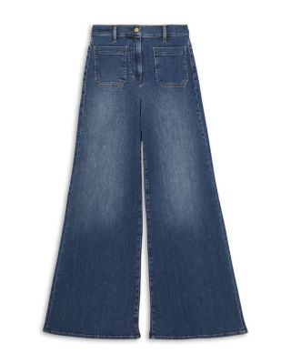 Bella High Rise Wide Leg Jeans in Mid Blue