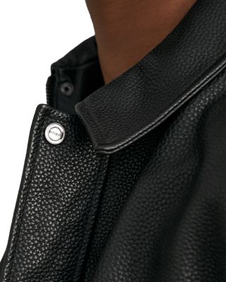 Purleigh Leather Zip Through Funnel Jacket