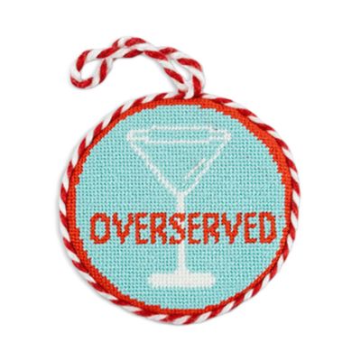 Overserved Needlepoint Ornament