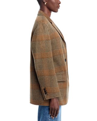 Oversized Blazer in Plaid Wool-Cashmere