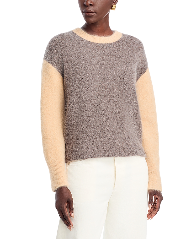 Majestic Colorblocked Brushed Knit Sweater In Multi