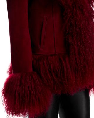 Dorothy Suede & Shearling Trim Coat