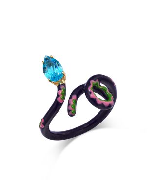 Yinka Ilori x Bea Bongiasca Topaz Baby Vine Tendril Ring in Rose Gold Plated Sterling Silver - Exclusive 