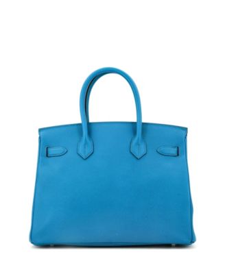  Birkin 30 Handbag Blue Epsom with Palladium Hardware