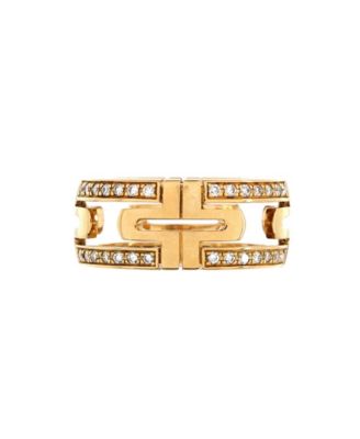  8mm Parentesi Band Ring 18K Gold and Diamonds