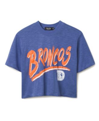  Women's NFL Denver Broncos Thrill Mock Neck Crop Tee