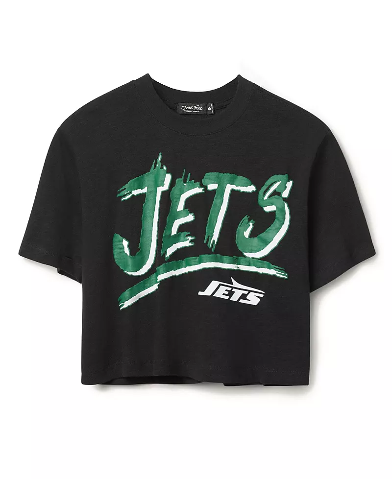 Junk Food Clothing Women's Nfl New York Jets Thrill Mock Neck Crop Tee