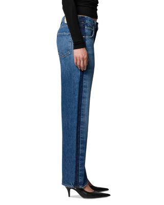 Lindz Tuxedo Stripe High Rise Easy Straight Jeans in Liro