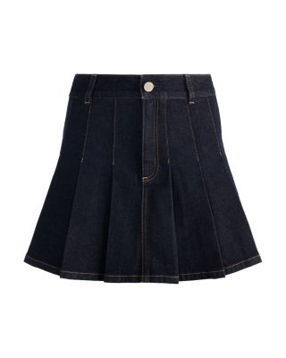Suzie Pleated Denim Miniskirt