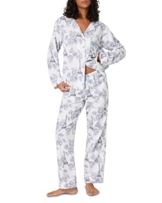 Woven Flannel Long Sleeve Long Pants Pajama Set