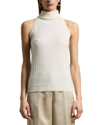 Turtleneck Sleeveless Knitted Sweater