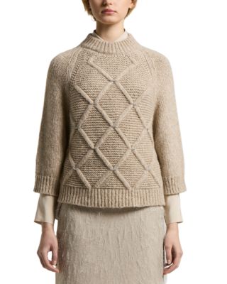 Three Quarter Sleeve Knitted Sweater