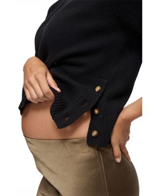 Crop Mock Neck Maternity Sweater