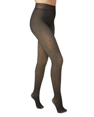 Faux Sheer Polka Dot Tights