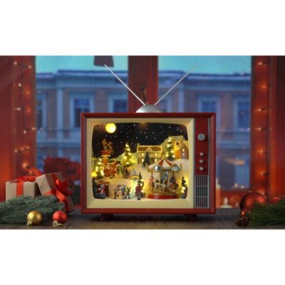 Animated Musical Vintage-Style Television Decoration
